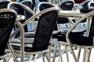 Image showing chairs on  the sunshine day