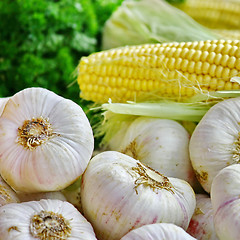 Image showing Garlic and Corn 