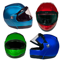 Image showing Motorcycle helmet on a white background
