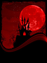 Image showing Scary Halloween Castle with Copy Space. EPS 8