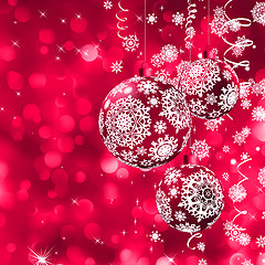 Image showing Elegant Christmas card with balls. EPS 8