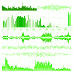 Image showing Sound waves set. Music background. EPS 8