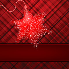 Image showing Christmas stars on red background. EPS 8