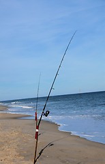 Image showing Surf fishing