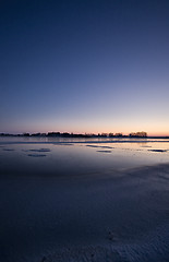 Image showing Sunset on Frozen Lake