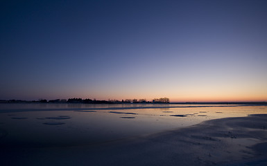 Image showing Sunset on Frozen Lake