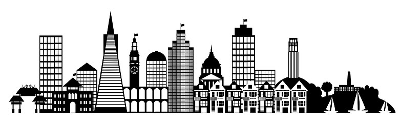 Image showing San Francisco City Skyline Panorama Clip Art