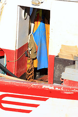 Image showing details of an old fishing boat, a trawler