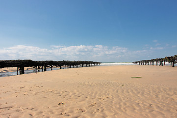 Image showing mussel farming on the coast of opal in the north of France