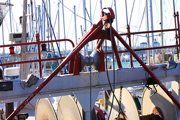 Image showing details of an old fishing boat, a trawler