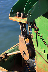 Image showing details of an old fishing boat, a trawler