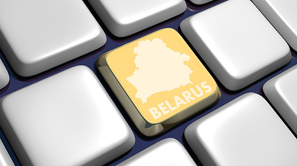 Image showing Keyboard (detail) with Belarus map key
