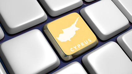 Image showing Keyboard (detail) with Cyprus key