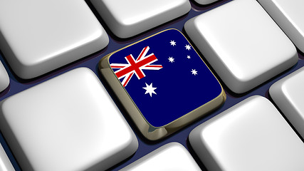 Image showing Keyboard (detail) with Australian flag key