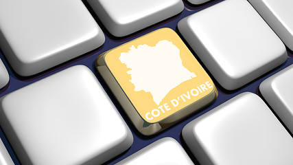 Image showing Keyboard (detail) with cote d'ivoire key