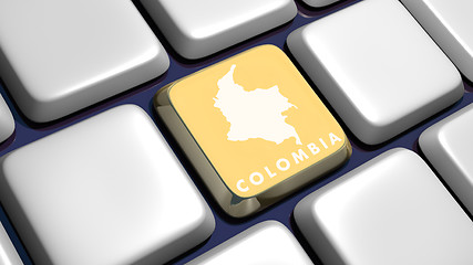 Image showing Keyboard (detail) with Colombia key 