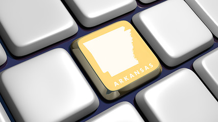 Image showing Keyboard (detail) with Arkansas map key