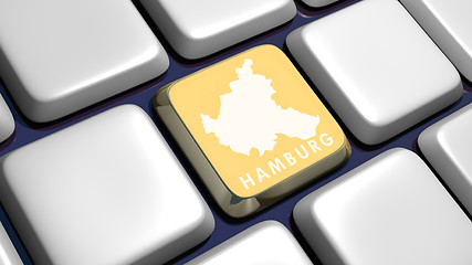 Image showing Keyboard (detail) with Hamburg key