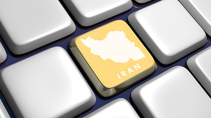 Image showing Keyboard (detail) with Iran map key