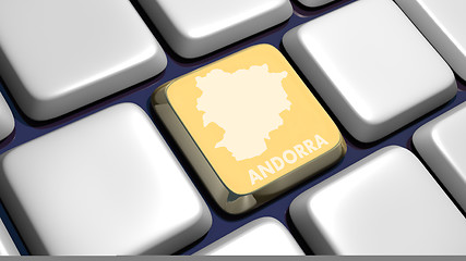 Image showing Keyboard (detail) with Andorra map key