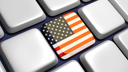 Image showing Keyboard (detail) with USA flag key