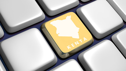 Image showing Keyboard (detail) with Kenya map key