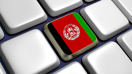 Image showing Keyboard (detail) with Afghanistan flag key