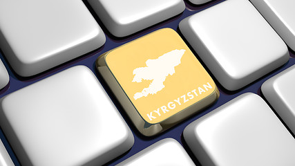 Image showing Keyboard (detail) with Kyrgyzstan map key