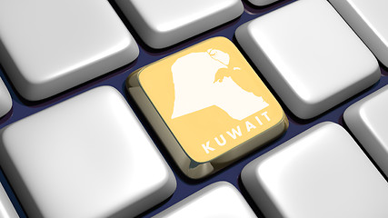 Image showing Keyboard (detail) with Kuwait map key