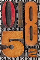 Image showing number abstract in letterpress type