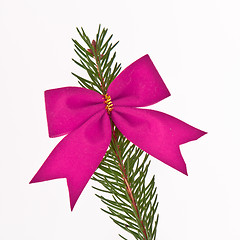 Image showing decorated Christmas tree branch