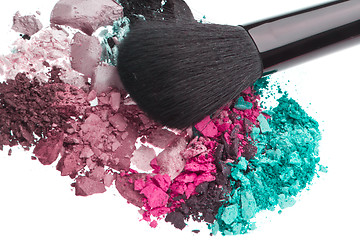 Image showing set of multicolor crushed eyeshadows