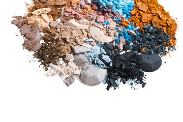 Image showing set of multicolor crushed eyeshadows