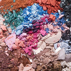 Image showing set of multicolor crushed eyeshadows