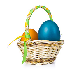 Image showing basket with easter eggs