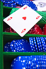 Image showing poker chips with ace