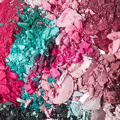 Image showing set of multicolor crushed eyeshadows