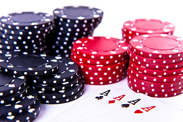 Image showing playing cards and poker chips