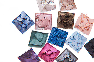 Image showing multicolored crushed eyeshadows