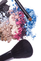 Image showing set of multicolor crushed eyeshadows