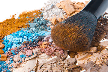 Image showing set of multicolor crushed eyeshadows