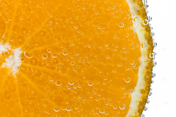 Image showing mandarine with bubbles