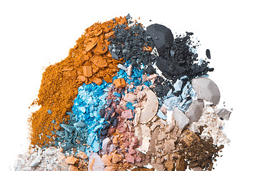 Image showing set of multicolor crushed eyeshadows