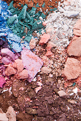 Image showing set of multicolor crushed eyeshadows