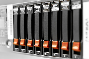 Image showing cluster of hard drives