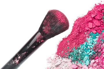 Image showing set of multicolor crushed eyeshadows