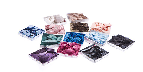 Image showing multicolored crushed eyeshadows