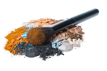 Image showing set of multicolor crushed eyeshadows