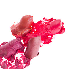 Image showing crushed lipsticks