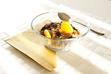 Image showing Muesli with orange